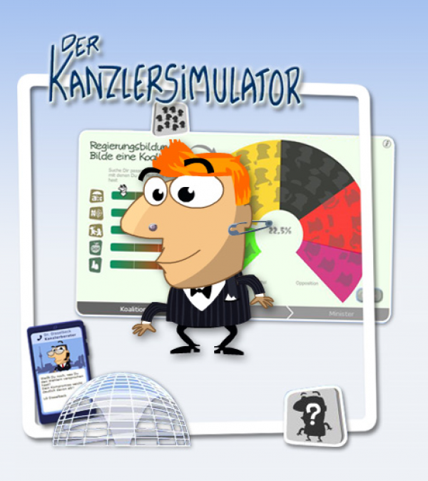 Screenshot des Spiels "Der Kanzlersimulator"