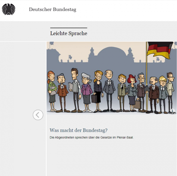 Ausschnitt von der Website des Bundestages 